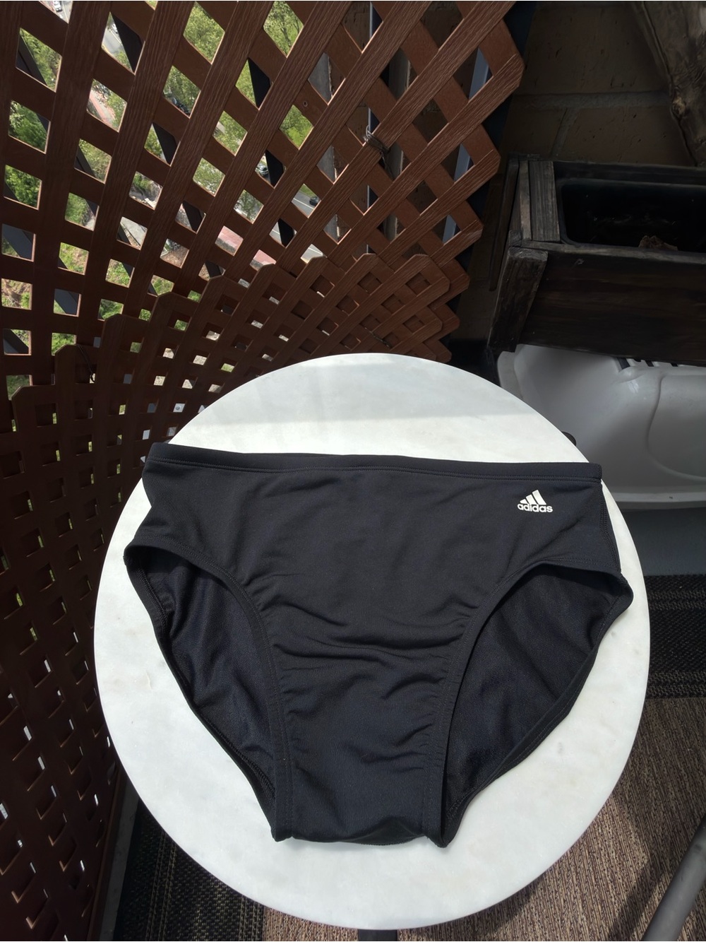 adidas Black Swim Trunks with Logo Waistband